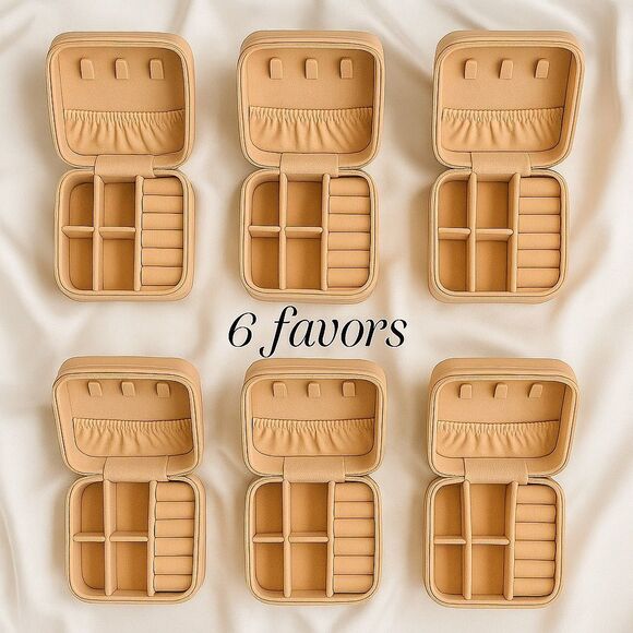 6 Ava Pink Vegan Leather Travel Jewelry Cases — Bridesmaid Gift Collection - Picture 1 of 6